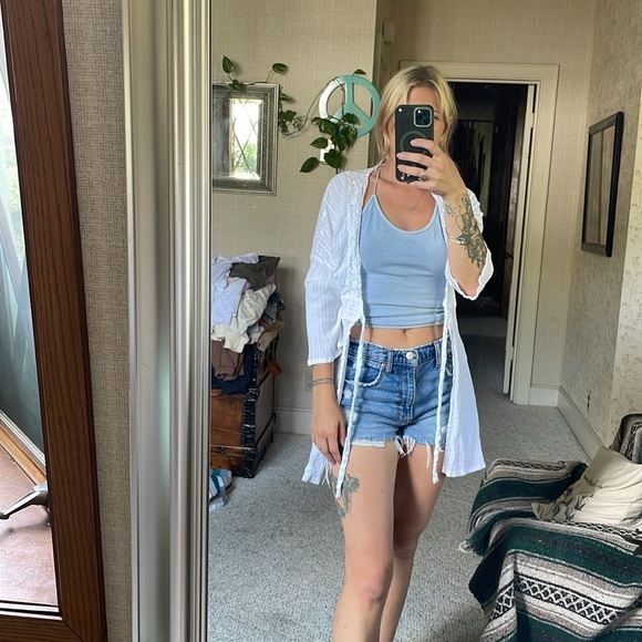 Elan Elegant White Lace Trim Swim Cover - Picture 8 of 12